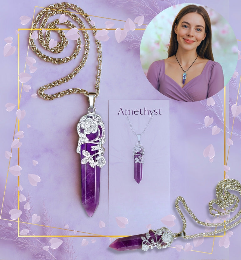 Kettenanhänger aus Naturstein Amethyst
