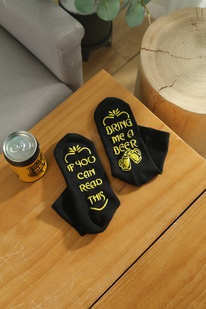 Bier Socken Herren lustige Socken mit Spruch "Bring me a Beer", Männergeschenke, Papa Geburtstagsgeschenk, Vatertag, Herren Socken, 37-44