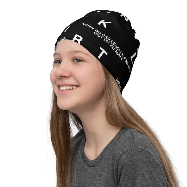 Lucadeau 2 x Multifunktionstuch mit Spruch WENN DU DAS LESEN Kannst, BIST DU ZU NAH, Motorrad Bandana, Kopftuch, Schlauschal, witziges Geschenk