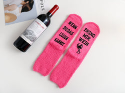 Kuschelsocken mit Anti-Rutsch-Aufschrift "WENN DU DAS LESEN KANNST, BRING MIR WEIN", Geschenke für Frauen, Geburtstagsgeschenk, 36-43