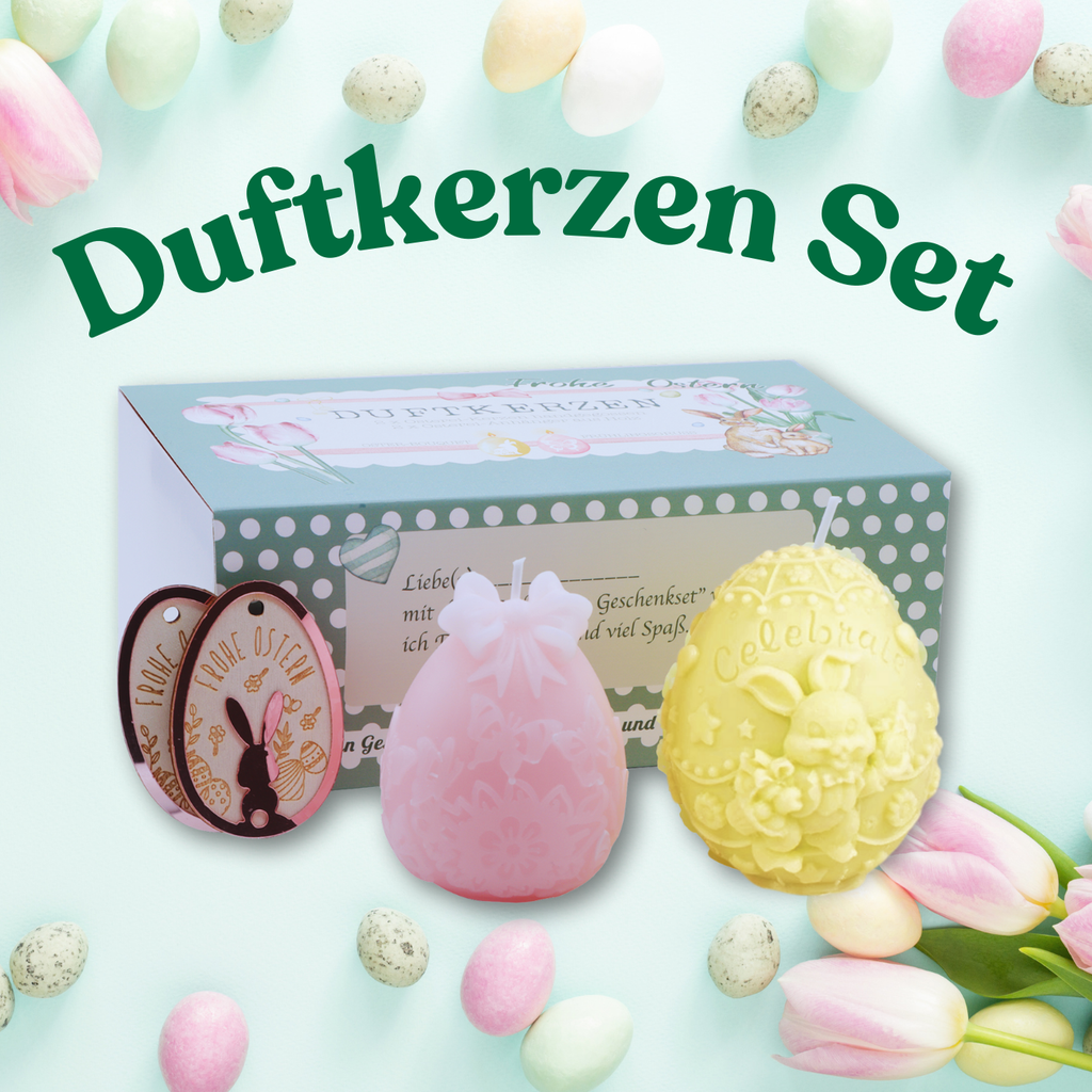 Ostergeschenke für Frauen - 2 Ostereier Duftkerzen handgegossen