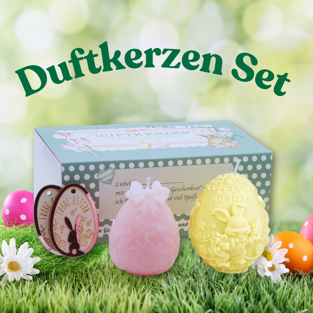 Ostergeschenke für Frauen - 2 Ostereier Duftkerzen handgegossen