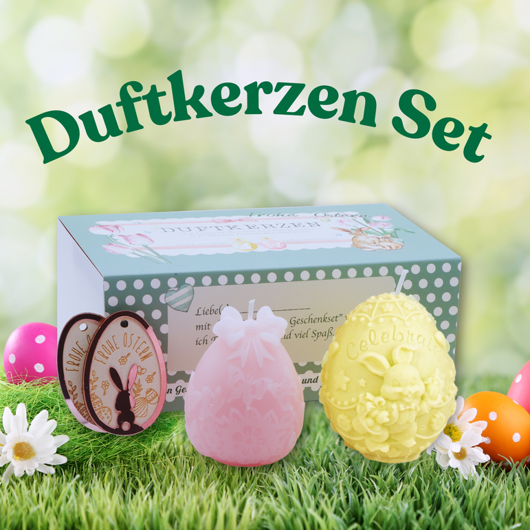 Ostergeschenke für Frauen - 2 Ostereier Duftkerzen handgegossen