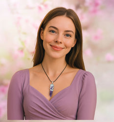 Kettenanhänger aus Naturstein Amethyst