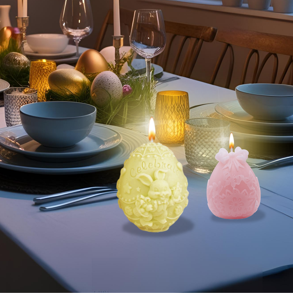 Ostergeschenke für Frauen - 2 Ostereier Duftkerzen handgegossen