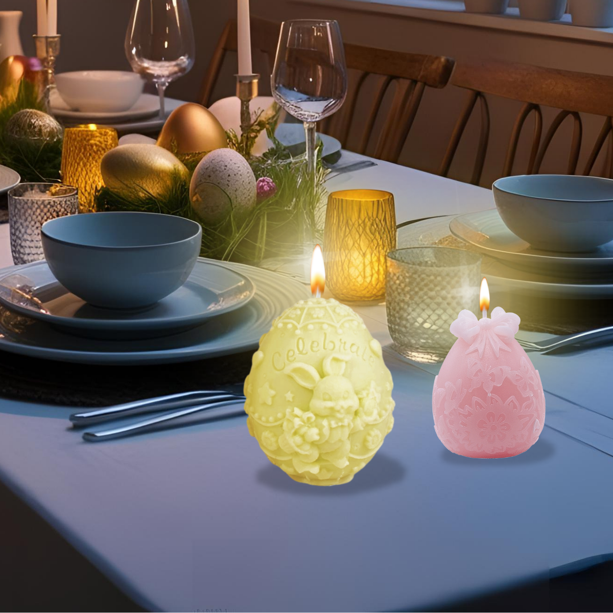 Ostergeschenke für Frauen - 2 Ostereier Duftkerzen handgegossen
