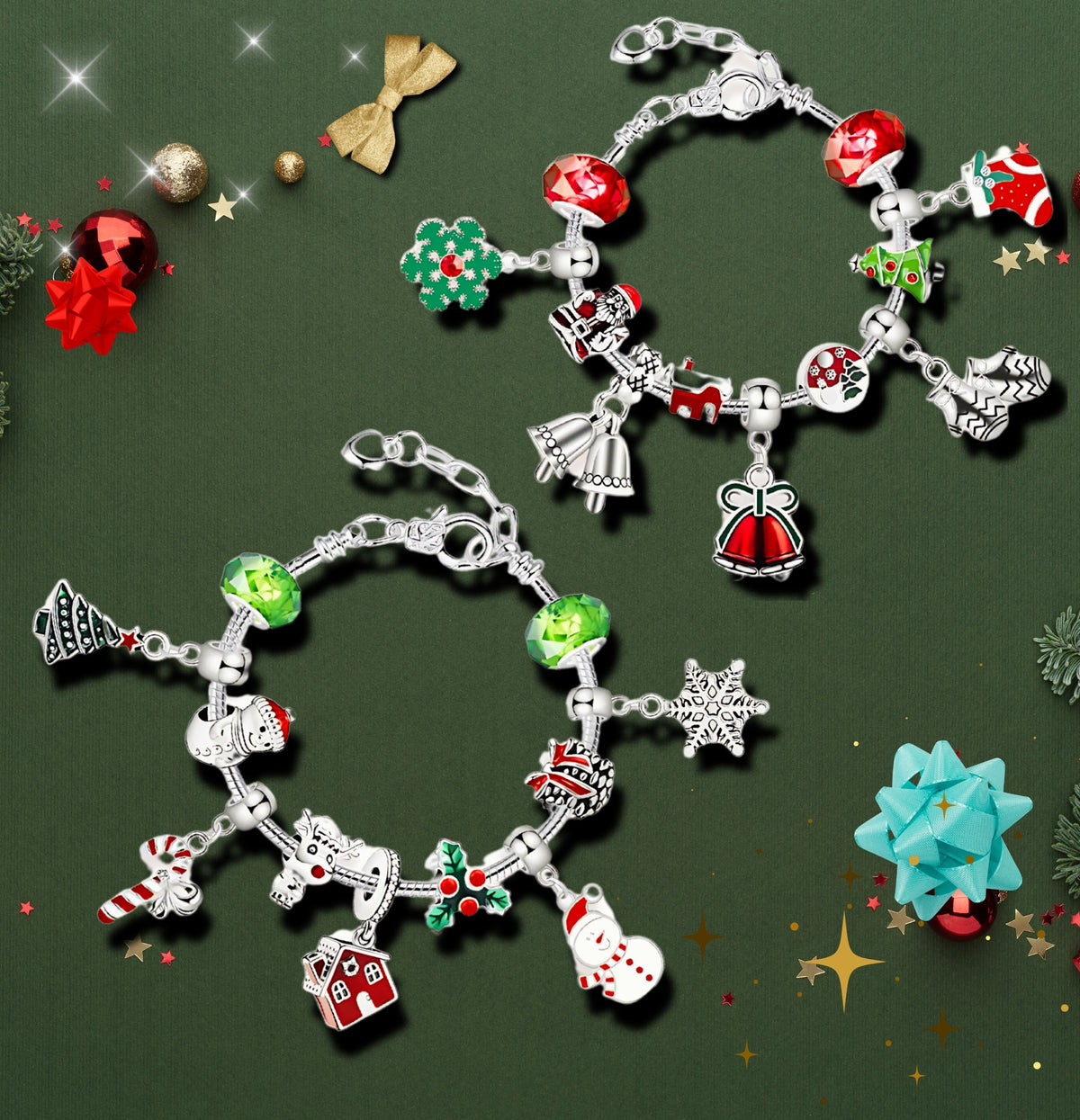 Lucadeau Armband DIY Adventskalender 2026 für Mädchen (Prinzessin-Rot-Gruen2)