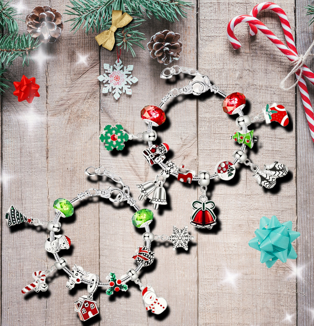Lucadeau Armband DIY Adventskalender 2026 für Mädchen (Prinzessin-Rot-Gruen2)