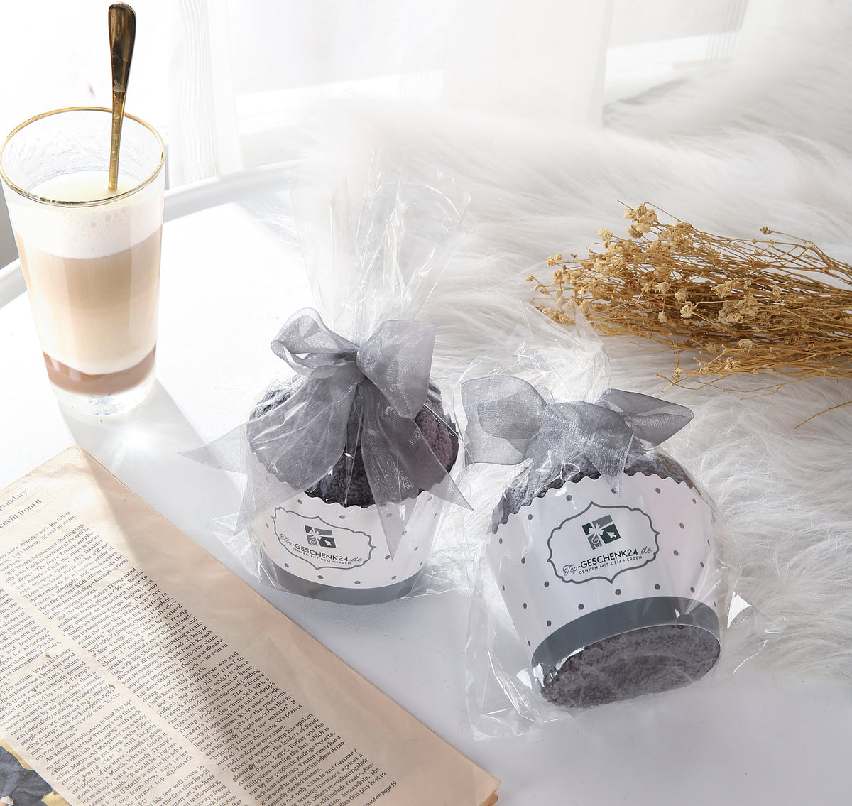 Cupcake Kuschelsocken mit Spruch "Wenn du das lesen kannst, bring mir mein Handy", Geburtstagsgeschenke für Frauen, Freundin, Mama, 36-43