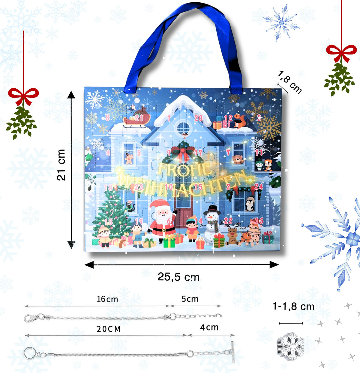 Lucadeau Adventskalender 2026 Schmuck DIY für Mädchen (Prinzessin-Blau)
