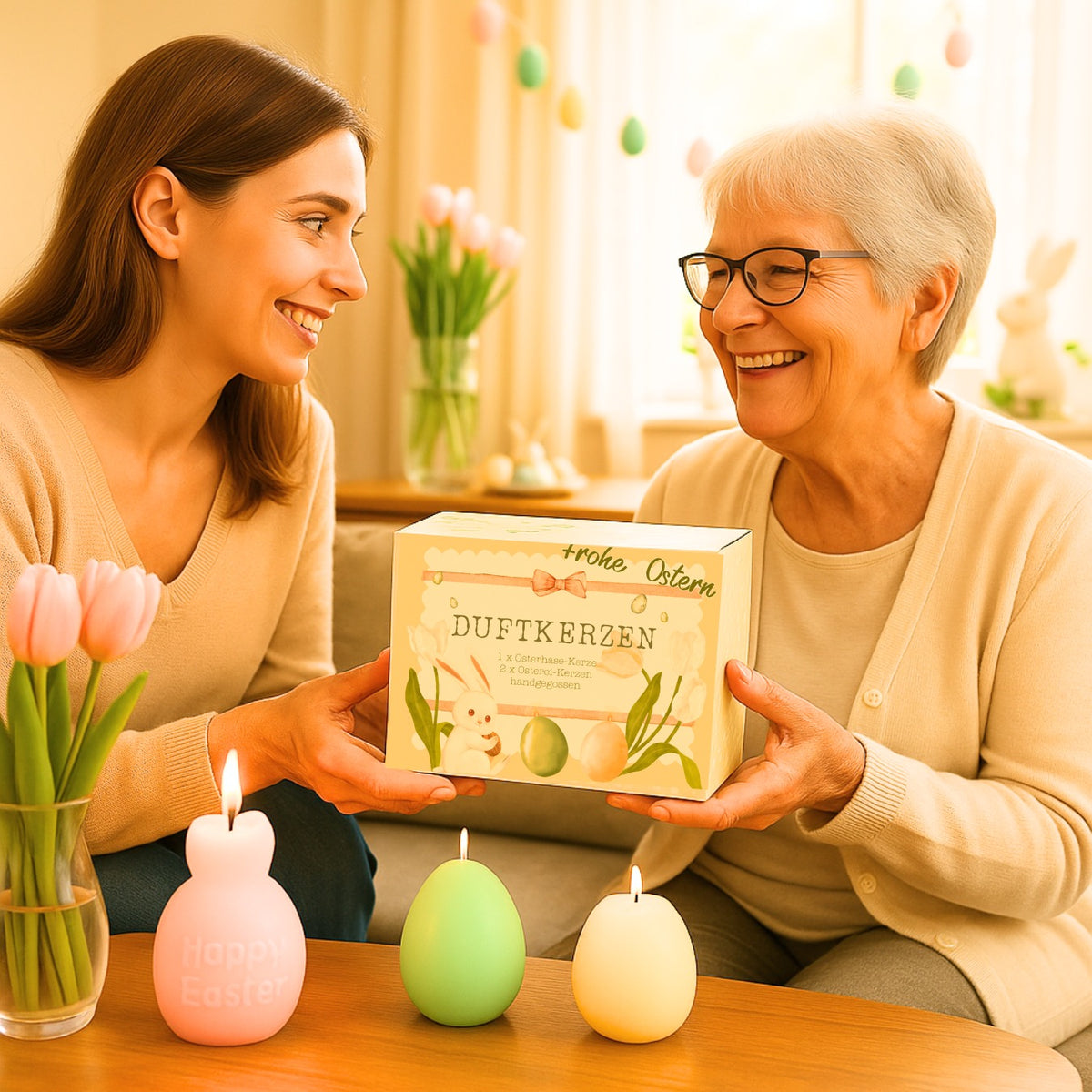 Ostergeschenke für Frauen - 3 Duftkerzen handgegossen