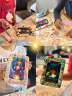 10x DIY Fotorahmen Dekorations-Set mit Creme-Kleber - Kindergeburtstags-Set