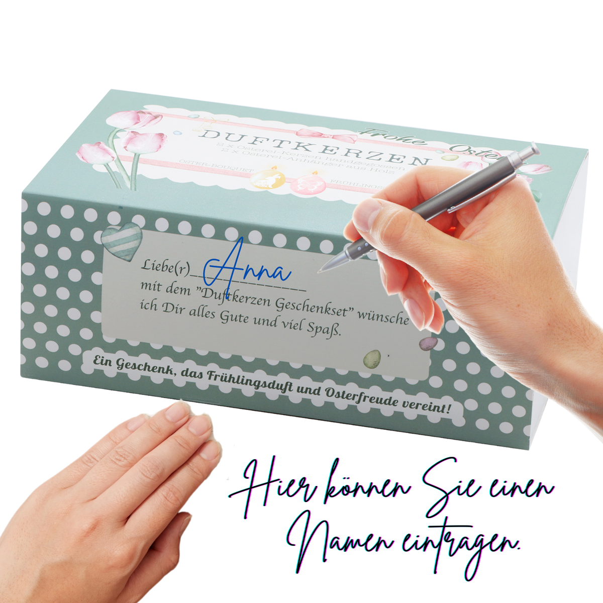 Ostergeschenke für Frauen - 2 Ostereier Duftkerzen handgegossen