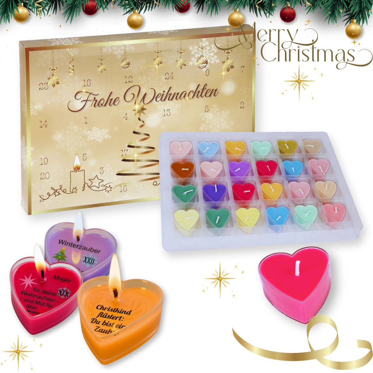 Lucadeau Adventskalender Duftkerzen 2026 – 24 Weihnachtsdüfte & Botschaften