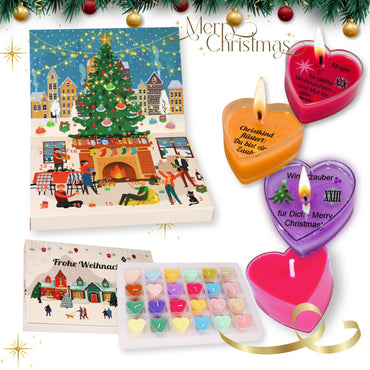 Lucadeau Adventskalender Duftkerzen 2025 – 24 Weihnachtsdüfte & Botschaften