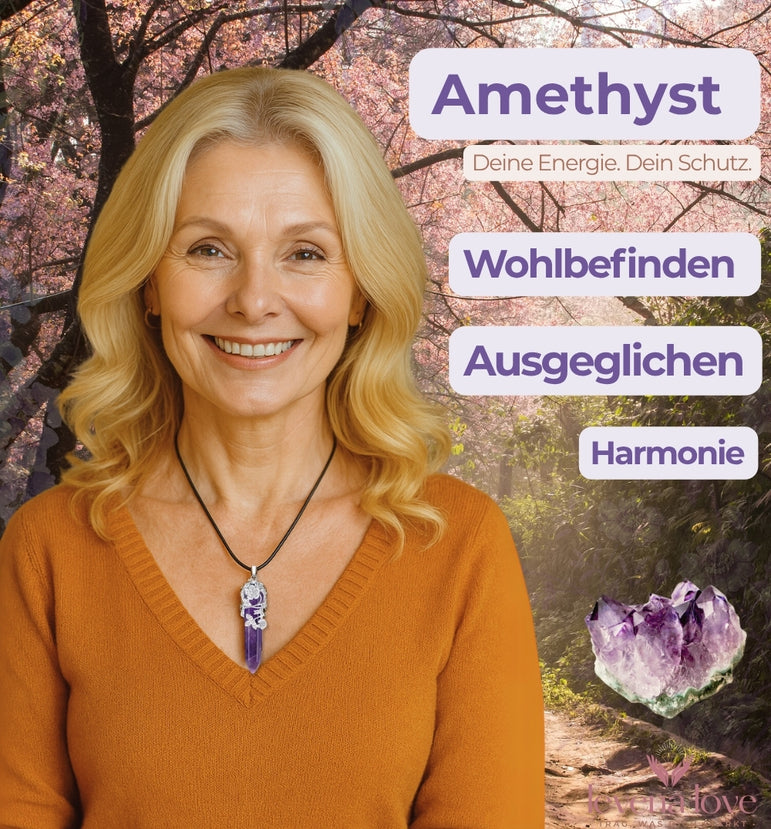 Kettenanhänger aus Naturstein Amethyst