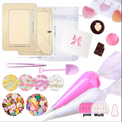 10x DIY Fotorahmen Dekorations-Set mit Creme-Kleber - Kindergeburtstags-Set