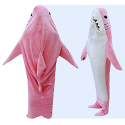 Lucadeau Hai Decke mit Ärmeln Shark Geschenke für Mädchen (115-135 cm) Geburtstagsgeschenk Hoodie Decke mit Ärmeln und Kapuze Geschenke zu Weihnachten Haidecke(Rosa, S)