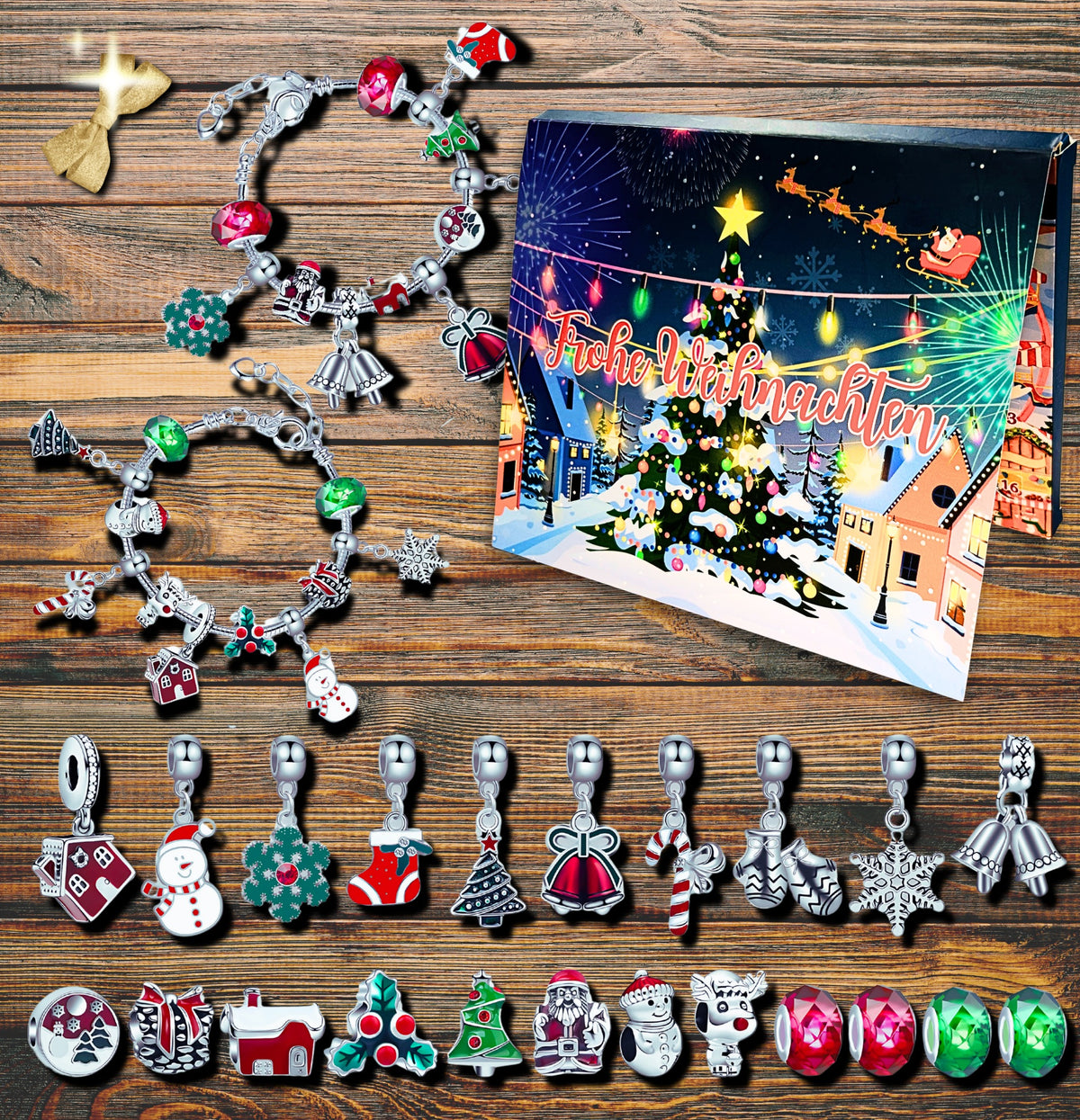 Lucadeau Schmuck Adventskalender 2026 für Mädchen (Prinzessin-Rot-Gruen1)