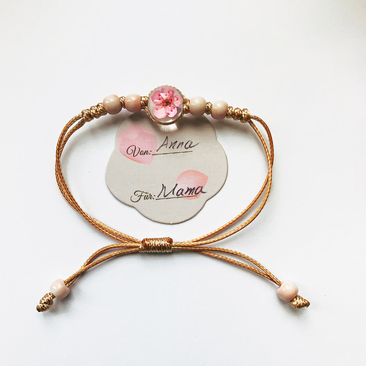 Geschenkset für Frauen, 4 x Duftkerzen mit echter Kirschenblüte-Armband, Geburtstagsgeschenk für Mama, Schwester, Freundin