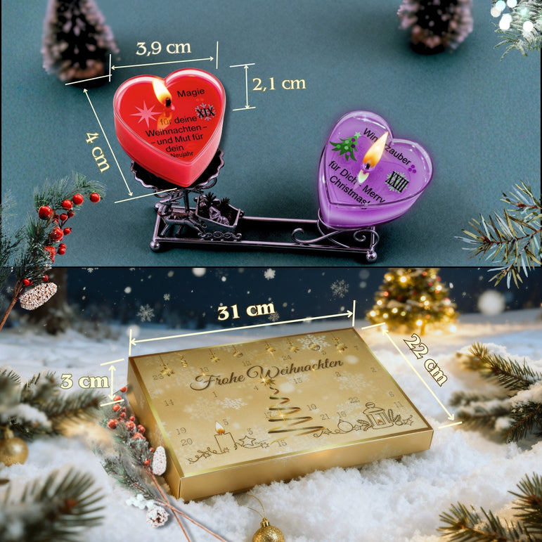 Lucadeau Adventskalender Duftkerzen 2025 – 24 Weihnachtsdüfte & Botschaften