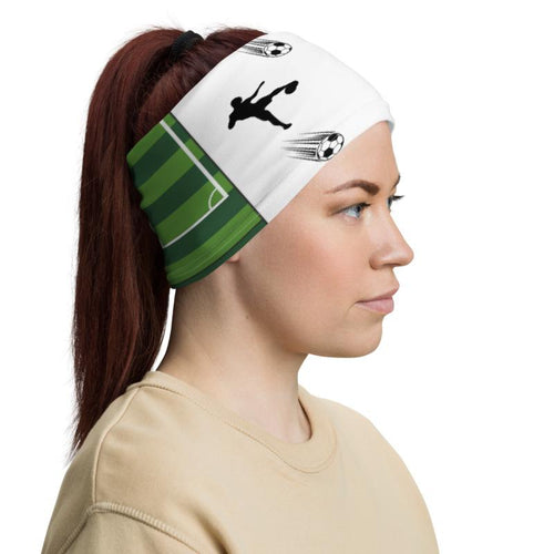 2er Pack Multifunktionstuch mit Fussball, Fussball-Feld, Sportler. Geschenk für Freunden zum Fussball Abend, Bundesliga, Kopftuch, Schlauchschal, Motorrad Bandana