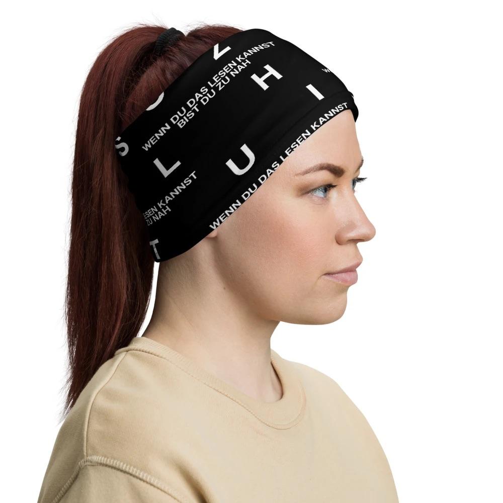 Lucadeau 2 x Multifunktionstuch mit Spruch WENN DU DAS LESEN Kannst, BIST DU ZU NAH, Motorrad Bandana, Kopftuch, Schlauschal, witziges Geschenk
