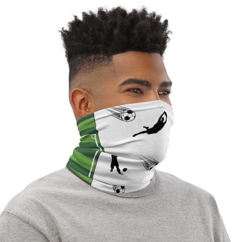 2er Pack Multifunktionstuch mit Fussball, Fussball-Feld, Sportler. Geschenk für Freunden zum Fussball Abend, Bundesliga, Kopftuch, Schlauchschal, Motorrad Bandana