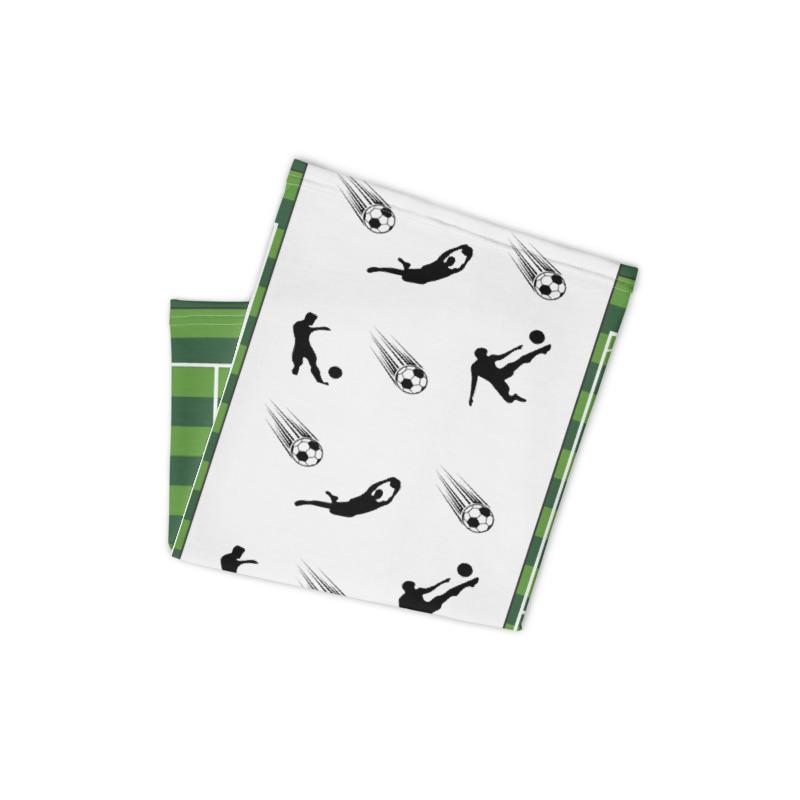 2er Pack Multifunktionstuch mit Fussball, Fussball-Feld, Sportler. Geschenk für Freunden zum Fussball Abend, Bundesliga, Kopftuch, Schlauchschal, Motorrad Bandana