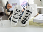 Kuschelsocken mit Anti-Rutsch-Aufschrift "WENN DU DAS LESEN KANNST, BRING MIR MEIN BUCH", Geburtstagsgeschenk Frau, 36-43