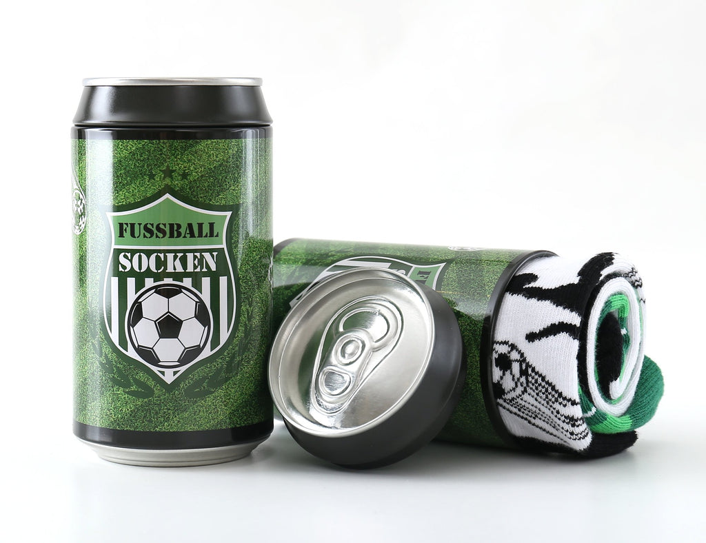 Fussball Socken Sportler in Geschenk-Dose, Geschenk für Männer zum Fussball Abend, Odd-Socks, WENN DU DAS LESEN KANNST, SCHIESS EIN TOR!, 39-46