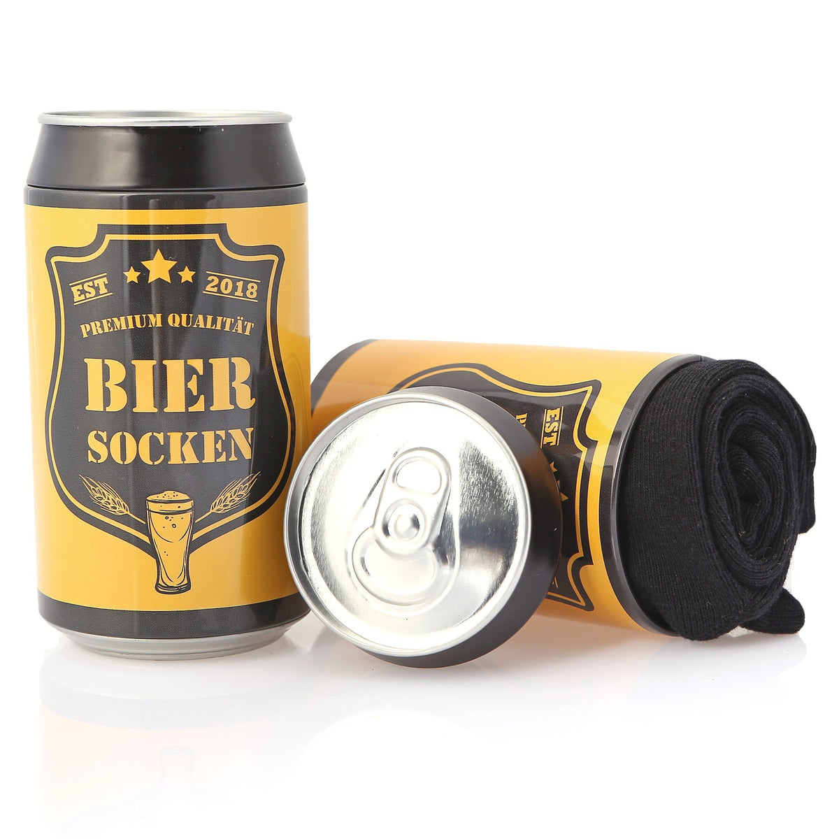 Bier Socken mit Flaschenöffner aus Edelstahl in GOLD, als Geburtstagsgeschenk für Männer, Baumwolle Socken Herren, 37-44