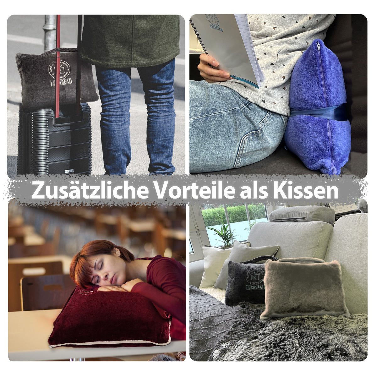 Kuscheldecke mit Ärmeln und Taschen, ausgefallenes Geburtstagsgeschenk für Frauen, Geschenk für Mama, Freundin, Schwester, Sofa TV Decke, Kuscheldecke, TV-Decke 150x200 cm, Blau