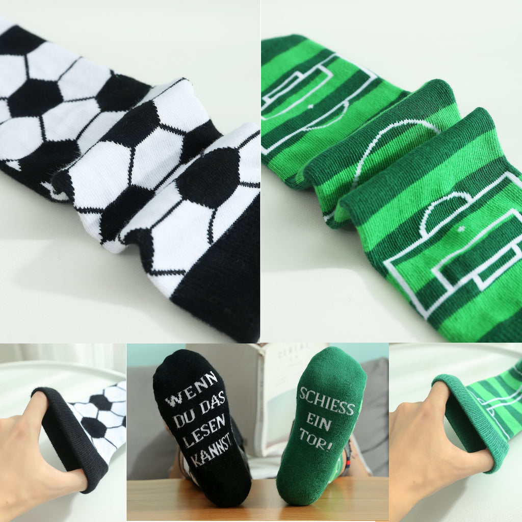 Fussball Socken in einer Geschenk-Dose, Geschenk für Männer zum Fussball Abend, Odd-Socks, WENN DU DAS LESEN KANNST, SCHIESS EIN TOR!, 39-46