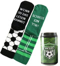 Fussball Socken in einer Geschenk-Dose, Geschenk für Männer zum Fussball Abend, Odd-Socks, WENN DU DAS LESEN KANNST, SCHIESS EIN TOR!, 39-46