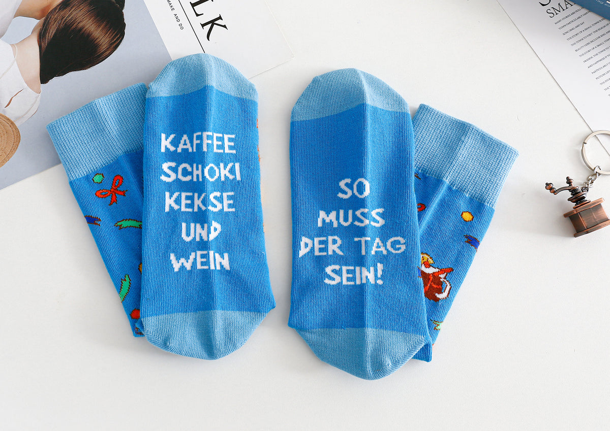 Männer Socken Geschenkset, Baumwolle Socken mit Spruch auf der Sohle, lustige Socken, Geburtstagsgeschenk, Gr. 39-45