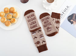 Kaffee Socken für Frauen und Männer mit Spruch "WENN DU DAS LESEN KANNST, BRING MIR KAFFEE", Geburtstagsgeschenk, Socken in Dose, 37-43