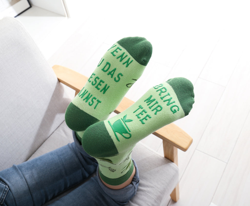 Tee Socken mit Spruch "Wenn du das lesen kannst, bring mir Tee", Damen Socken rutschfest, Geburtstagsgeschenk, Geschenk für Mama, 37-43