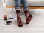 Schoki Socken mit Spruch "Wenn du das lesen kannst, bring mir Schoki", Geburtstagsgeschenk, Geschenk für Schokolade-Liebhaber, Damen Socken, rutschfest, 37-43
