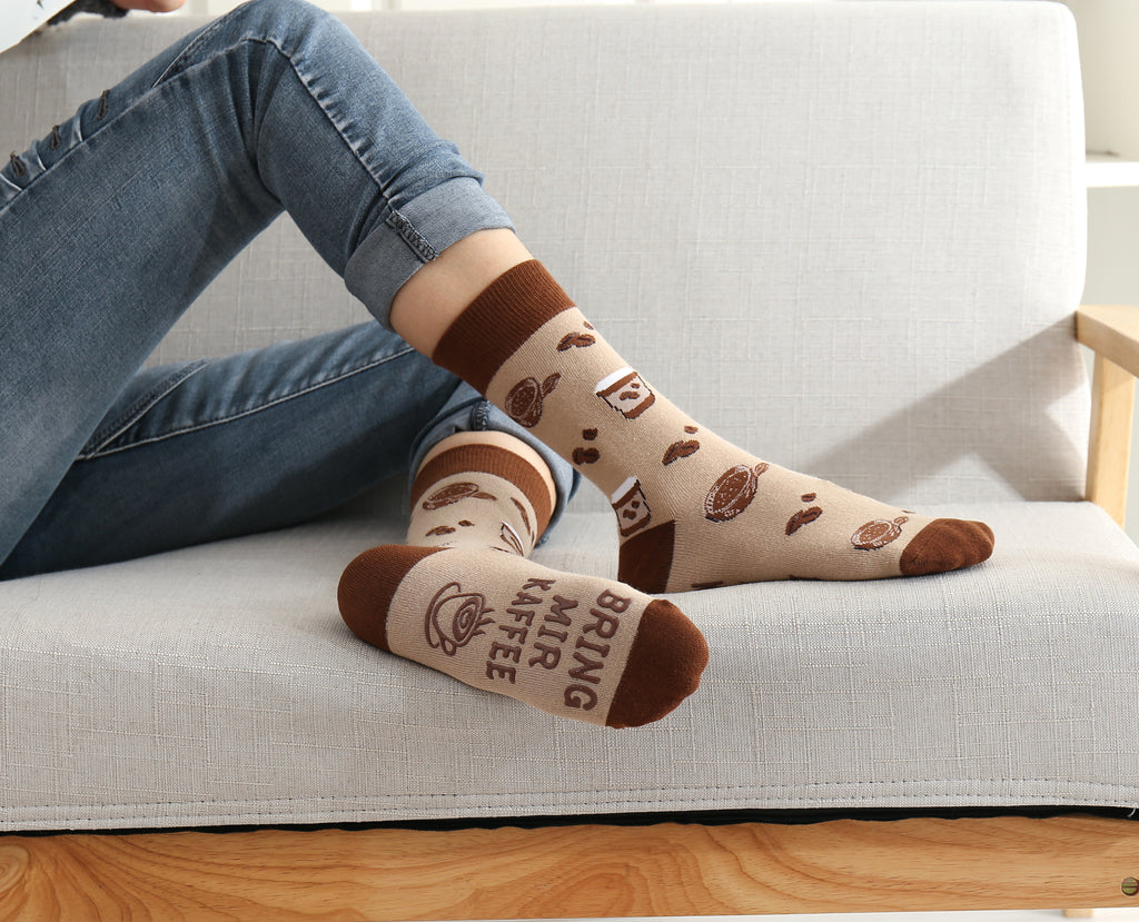 Kaffee Socken für Frauen und Männer mit Spruch "WENN DU DAS LESEN KANNST, BRING MIR KAFFEE", Geburtstagsgeschenk, Socken in Dose, 37-43