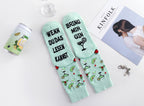 Gin Socken mit Spruch WENN DU DAS LESEN KANNST BRING MIR GIN, Geschenk für Gin-Liebhaber, 39-45 (Grün)