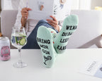 Gin Socken mit Spruch WENN DU DAS LESEN KANNST BRING MIR GIN, Geschenk für Gin-Liebhaber, 39-45 (Grün)