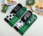 Fussball Socken Sportler in Geschenk-Dose, Geschenk für Männer zum Fussball Abend, Odd-Socks, WENN DU DAS LESEN KANNST, SCHIESS EIN TOR!, 39-46